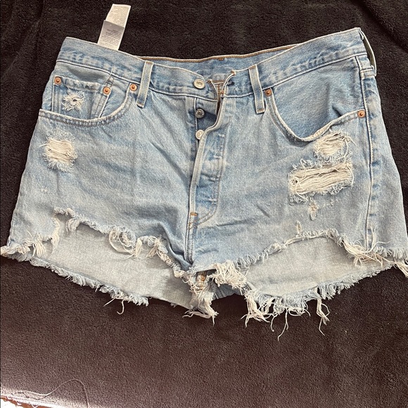 Levi's Pants - Levi's Light Blue Distressed Jean Shorts